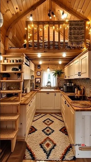 Cozy Tiny House Kitchen | Small Space Interior Design Ideas 🏡 #HomeDecor #InteriorDesign #TinyHouse