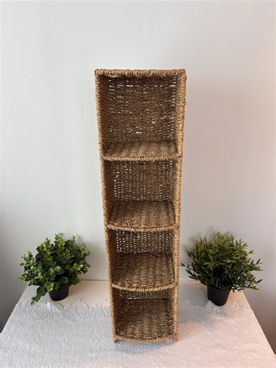 Vintage Boho CD Holder, Compact Disc Storage, Vertical Metal & Rattan CD Rack - Etsy