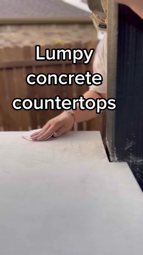 Have you ever seen lumpy countertops? I have and its not cute 😅 #concretework #concretecountertop #concretecountertops #diyproject #diyprojects #outdoorkitchen #outdoorkitchendesigns