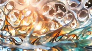 animation, motion effect, In a close-up view of a water fountain, the intricate details of its design come into focus, revealing a captivating interplay of light, motion, and form. (60 fps 6 sec.)