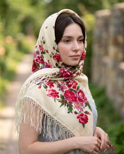 Vintage 1970s Wool Scarf, Ethnic Boho Tassels Headscarf, Folk Fringe Shawl (81x81 Cm) - Etsy