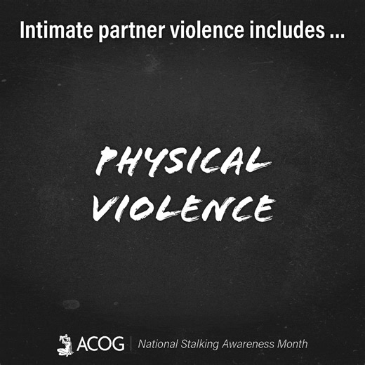 Screening for interpersonal and domestic violence, including exposure to #stalking, should occur at least annually. Learn more about intimate partner violence and the Women's Preventive Services Initiative screening recommendations: https://bit.ly/3CF4x45 #NSAM2023 #StalkingAwareness | American College of Obstetricians & Gynecologists - ACOG