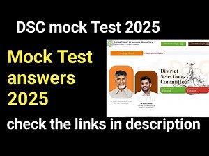 AP DSC 2025 sgt mock test key|apdsc mock test 2025|dsc model paper 2025|ap dsc 2025 website #dscmock