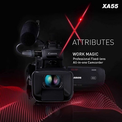 Produce professional, high quality 4K content any day, anywhere with Canon XA55 Camcorder! 😊 This Xcellent all-in-one stands ready to shoot in 4K UHD XF-AVC & MP4 🎥 with 15x Optical Zoom and convenient in-built ND filters that are just super handy! ⚠️ Integrated Dual Pixel CMOS AF gives you accurate face tracking and touch AF features, ensuring sharp and precise focus. It also comes equipped with 3.0” touch screen, dual SD card slots and flexible video output options to maximize your content c