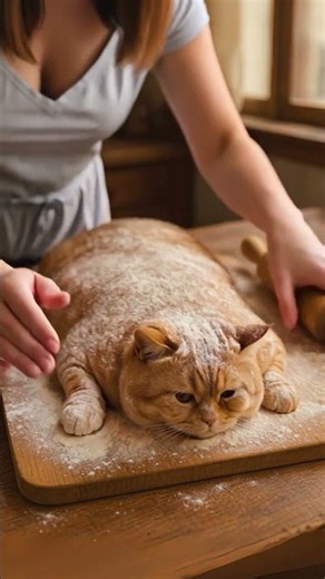 😂 Fat Cat Becomes Bread Dough! | Funniest AI Cat Video 🐱🍞