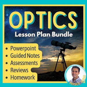 Optics PPT - Light, Reflection, Refraction, Lenses - Physics - Full Unit Bundle