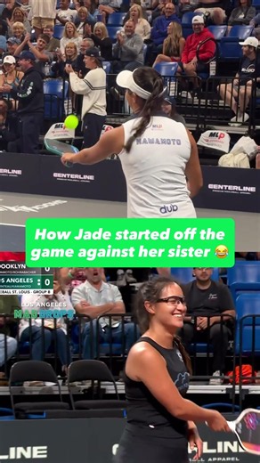 Jade body bags her sister in first point 😂 #pickleballhighlights #pickleball