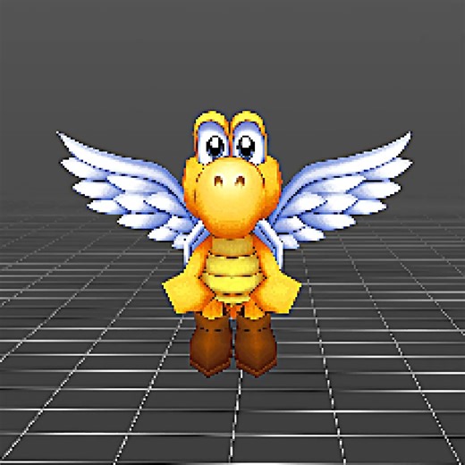 Retromesh on Instagram: "Here's a DS Paratroopa model. I had to lower the tri count on the original Koopa Troopa model to make room for the wings, now the whole thing is 618 tris. #nintendo #nintendoswitch #nintendoswitch2 #mario #goomba #gaming #3dart #blender3d #blender"