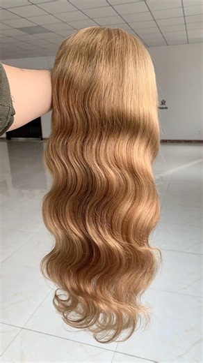 #8 light Brown Full Lace Wigs With PU Thin Skin around the edges
