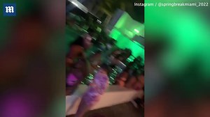 Spring Breakers wearing minimal clothing in pools at the club in Miami