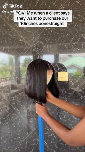 Our best selling 10 inches bone straight bob unit! This does not need daily straightening. This unit is a must have Very straight and sleek Wig cost: 1850gh with closure What’s app or call : 0553659364 Location: Adenta-Fafraha #styled_by_elms #bobwig #wigmakingprocess #10inchesbonestraight #accrawigmaker #accrawigseller #wigmakeraccra #accravendors