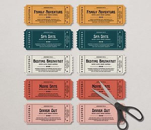 Retro Editable Coupon Template, Last Minute Gift, Printable Birthday Coupons, Coupon Book Template Mother's Day Coupons, Love Coupons. - Etsy