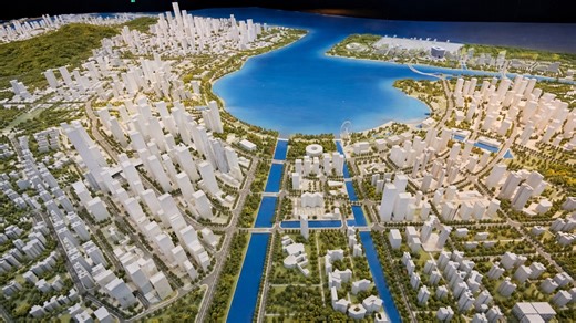 From above this China city looks real but it is a model