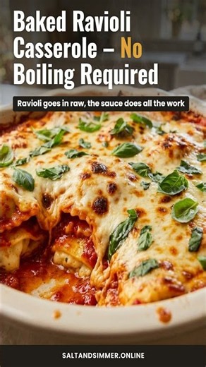 Baked Ravioli Casserole – No Boiling Required