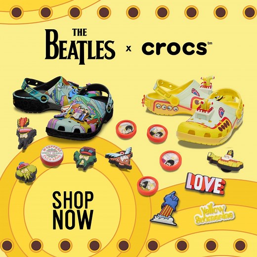 364K views · 4.2K reactions | Inspired by the Yellow Submarine film, The Beatles x Crocs collection features styles that will animate any adventure - shop now at The Beatles Store. Share your Crocs and Jibbitz with #beatlesxcrocs when you receive them for a chance to be featured on The Beatles Store page! https://usastore.thebeatles.com/collections/beatles-x-crocs | The Beatles | Facebook