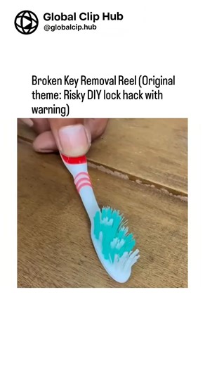 Global CLIP HUB on Instagram: ""Key snapped inside the lock? We've all been there—stuck, frustrated, and desperate for a fix. 🔑💥 This quick viral hack uses heat and adhesion to melt a material onto the broken fragment, gripping it just enough to yank it out without drilling or forcing. It seems genius in the moment: Fast, no special tools needed, and super satisfying when it works. But here's the reality check—high heat can warp the lock cylinder permanently, ruin the mechanism, or even cause 