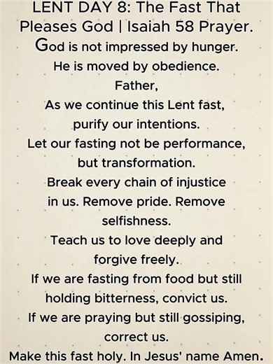 Follow for daily prayers and spriritual growth. #christianprayer #isaiah58 #truefasting