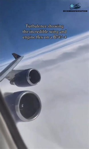 Unbelievable Boeing 747 Turbulence | Incredible Wing & Engine Flex ✈️ #Shorts