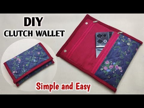SIMPLE AND EASY - DIY CLUTCH WALLET Easy Sewing Tutorial for Beginners / Purse making - Handmade Bag