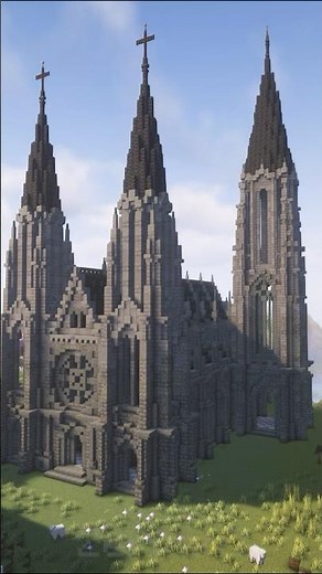 Minecraft Gothic Cathedral Build #minecraft #shorts #minecraftbuild #minecraftbuilding