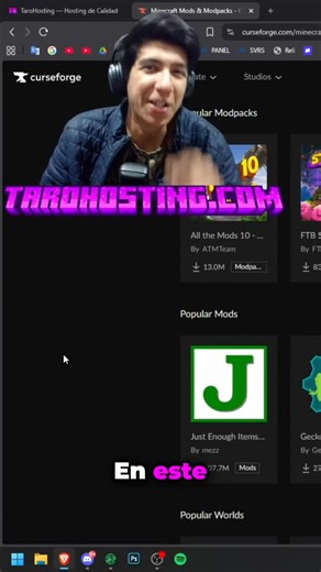 AlexHDs on Instagram: "En este tutorial te enseño a crear un server de minecraft java con mods, o modpacks de manera muy facil! Link: https://www.tarohosting.com/ Descuento: DESC15 Soporte a clientes: https://discord.tarohosting.com/ #minecraftgranjas #minecrafttecnico #servidoresurvival #minecraftservers #minecraftserversurvival #servidoresdeminecraft"