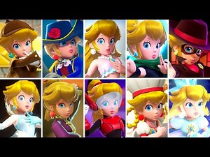 Princess Peach Showtime! - All Power-Up Transformations & Victory Animations