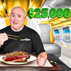 This is what $25,000 buys you in First Class! 😳 | Guga Foods