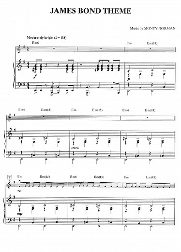 JAMES BOND 007 THEME Piano Sheet music | Easy Sheet Music
