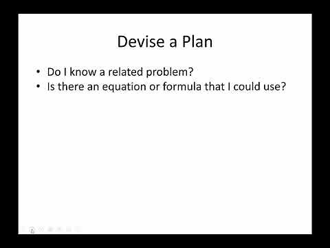 Introduction to Polya's 4 Step Problem Solving Plan