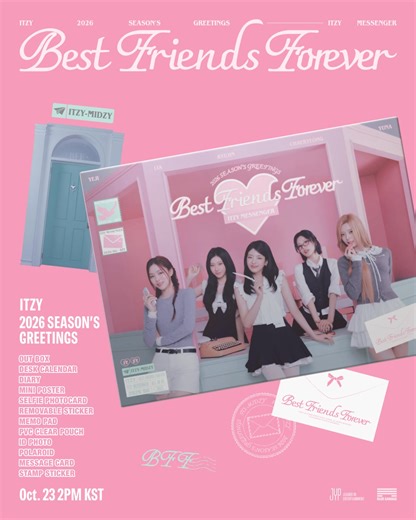 34K views · 2.8K reactions | ITZY 2026 SEASON'S GREETINGS [Best Friends Forever] ITZY MESSENGER COMING SOON   PRE-ORDER 2025.10.23 THU 14:00 - 2025.11.02 SUN 23:59 (KST) #ITZY #MIDZY #ITZY_BESTFRIENDSFOREVER #ITZY_BFF #ITZY_MESSENGER #2026SEASONSGREETINGS | ITZY | Facebook