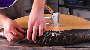 Handmade comfortable chair from an old barrel