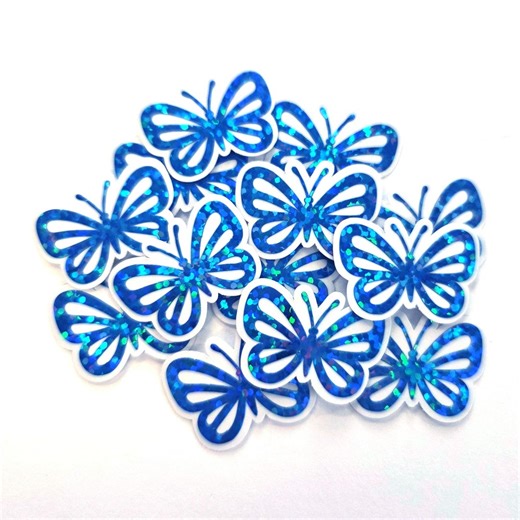 Mini Blue Butterfly Stickers, Die Cut Glitter Vinyl Decals, Peel & Stick - Etsy