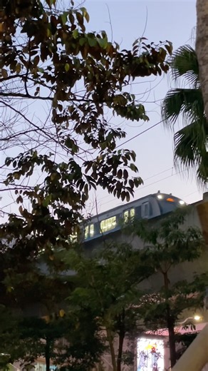 Kereta MRT melewati di atas Taman Literasi Chirstina Martha Tiahahu pada senja | 31 Januari 2026