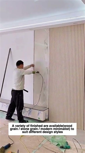 WPC wall panel concealed door + WPC Foam Board veneer background wall. Hidden Door,Interior Design