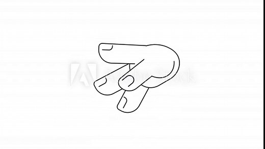Right hand helping up bw 2D hand animation. Reaching out gesture outline cartoon 4K video, alpha channel. Michelangelo art. Touching, connecting animated body part isolated on white background