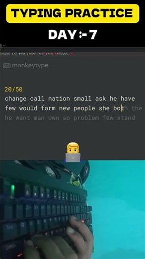 DAY 7 - MASTER TYPING 90 WPM 🤯🤯 #fasttyping #keyboard #shorts