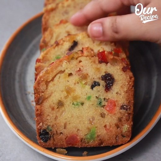 The best Vanilla Fruit cake recipe! easy and amazing! eggless & without oven | Our Recipe