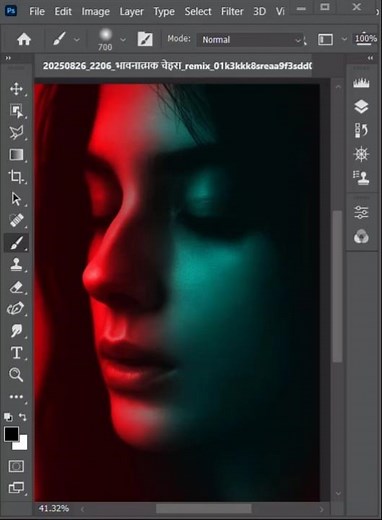 Dual Light Effect Photoshop Tutorial for Beginners #shorts