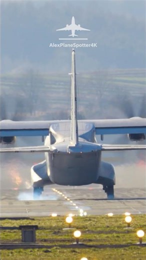 Military CASA C-295 Hard Landing With Tire Smoke ✈️