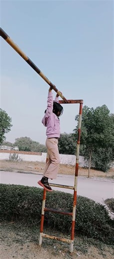 Riddhi doing exercise in the park