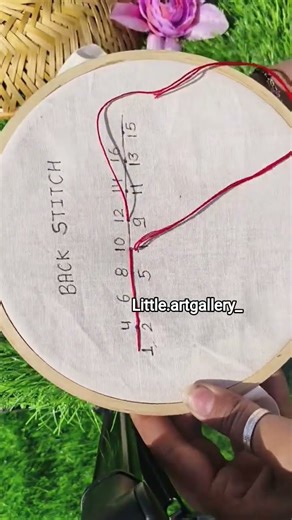 Back stitch Tutorial ❤️. #stitch #stitchtutorial #embroidery #learnembroidery #shortvideo #short