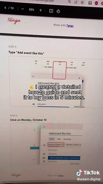 Use it to record company SOPs and training guides instantly #trytango @Tango #techtok #productivityhack #adamdigital #chromeextensions #businesshacks