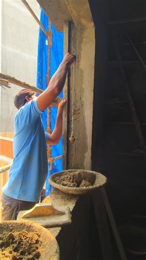 window frame corner plastering work...