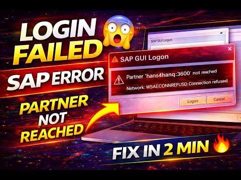 SAP GUI Login Failed|Partner Not Reached Error | Easy Fix(Step-by-Step)#sap #sapserver #saptutorial