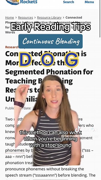 👏👏👏👏Continuous blending is a MUST for beginning and struggling readers! Please model it! Do you teach connected phonation? #scienceofreading #blendingtips #learntoread #phonics
