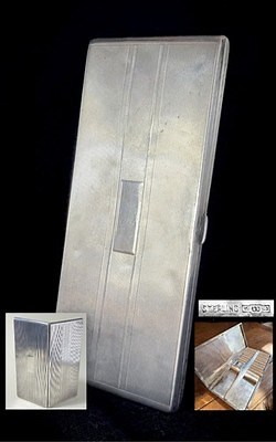 Rare 20-size 7" sterling silver cigarette case '30s Art Deco Watson 204g no MONO | eBay