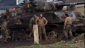 Check out these action shots of Brad Pitt and co-stars as they film on tanks for the upcoming WWII film, Fury. | Pink Magazine