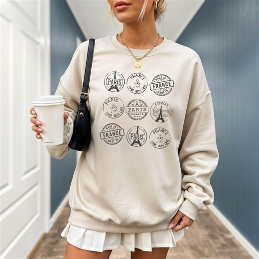 Paris France Sweatshirt, Paris Lover Gift, Retro Postage Stamps, Preppy Sweatshirt, Paris Crewneck Sweater, French Eiffel Tower Paris Shirt - Etsy