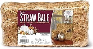 FloraCraft Decorative Straw Bale 5 Inch x 6 Inch x 13 Inch Natural