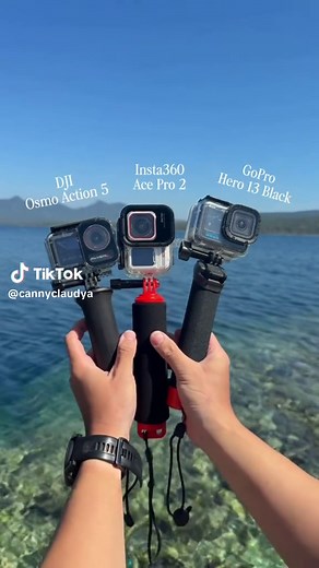 action cam underwater comparison: DJI, Insta360 versus GoPro! all shot in 4k60, unedited, no filters! these are raw colors straight out of the camera🎥 menurut mata kalian paling bagus yang mana?👀